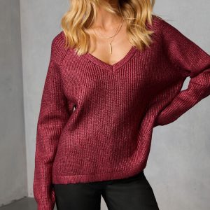 Elzah Ribbed Metallic Sweater