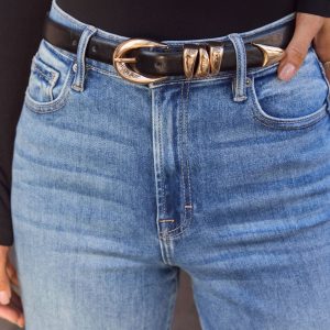 Burnt Umber Stacked Loop Leather Belt