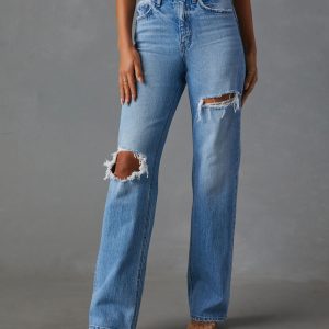 Sequoia Stretch Distressed Straight Leg Jeans