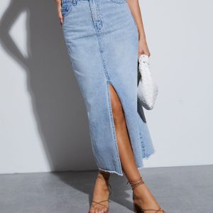 Rizz Denim Midi Skirt