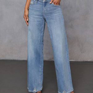 Inka Super Stretch Distressed Wide Leg Jeans