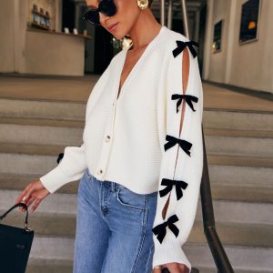 Sweet Darling Bow Embellished Cardigan