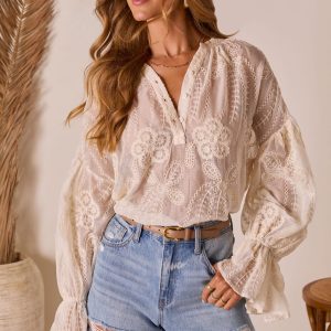 Exuma Embroidered Peasant Top