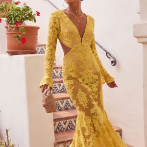 Jodie Cut Out Mesh Maxi Dress