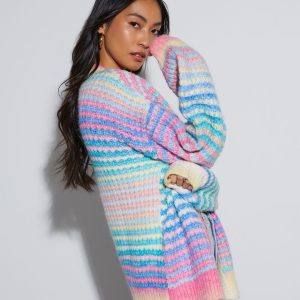Gayle Knit Stripe Open Front Cardigan