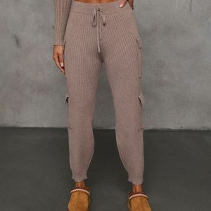 Jude Ribbed Knit Drawstring Cargo Pants
