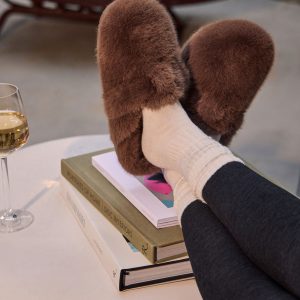 Snowfall Secrets Faux Fur Mules