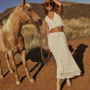 Celestial Haven Chiffon Front Tie Top