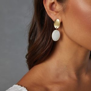 Gold And Pearl Drop Earrings