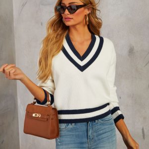 Asher V Neck Pullover Sweater