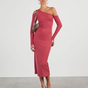 Regina Cutout One Shoulder Knit Midi Dress