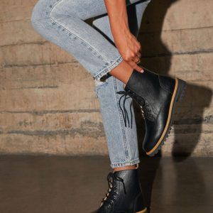 Brycen Faux Leather Lace Up Boot