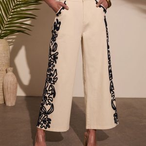 Emmerson Embroidery Wide Leg Denim