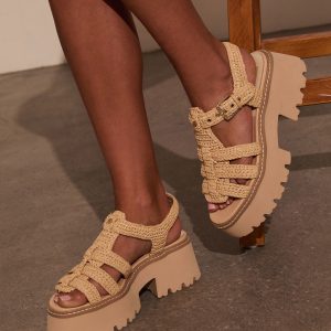 Amina Crochet Chunky Platform Sandals