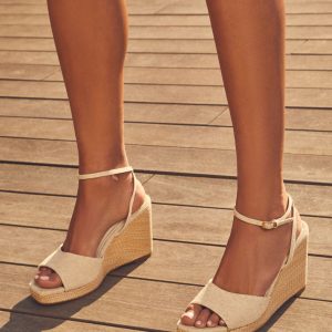 Rosalinda Wedge Straw Sandals