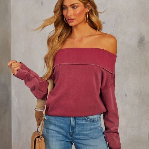 Coffee Run Off The Shoulder Sweater