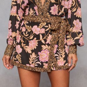 Ivy Embrace Floral Wrap Mini Skort
