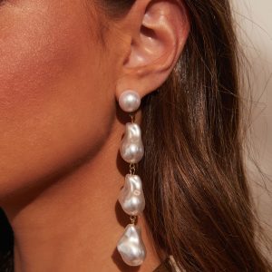 Dreamy Gem Pearl Drop Earrings