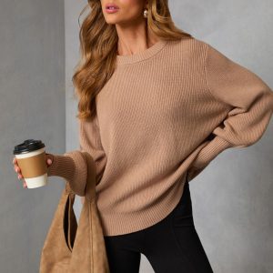 Baby It's You Knit Balloon Sleeve Pullover Sweater