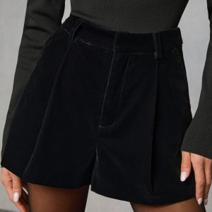 Tahlia Pleated Velvet Shorts