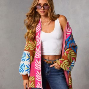 Gildelle Multi Color Print Cardigan