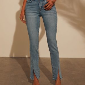 Jennings Super Stretch Split Hem Straight Jeans