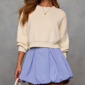 Olivia Pleated Pinstripe Mini Skirt