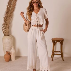 Summer on the Range Eyelet Hem Pants