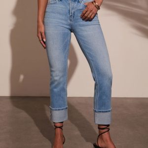 Julieanne Super Stretch Straight Leg Cuff Jeans