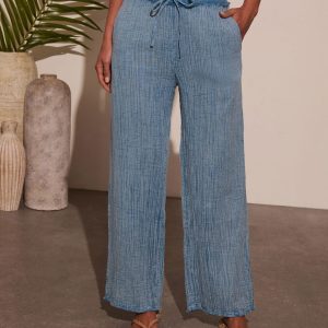 Francie Pleated Chambray Pants