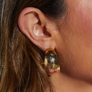 Romy Wide Hammered Hoop Earrings