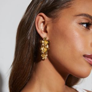 Blooming Orchid Floral Drop Earrings