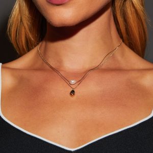 Pearla Layered Pearl Detail Necklace
