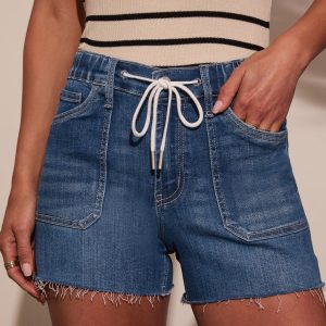 Carmela Drawstring Denim Shorts