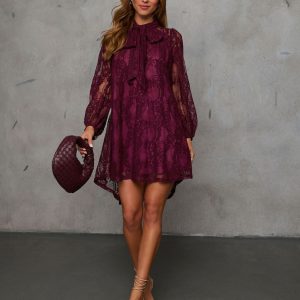 Rather Be Necktie Lace Mini Dress