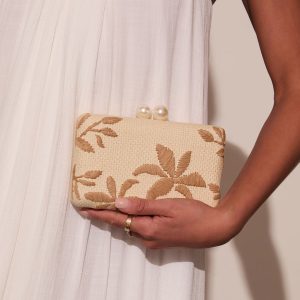 Voyage On Woven Straw Clutch