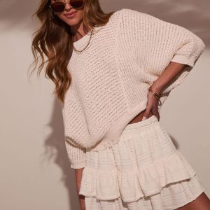 Sunwoven Distressed Crochet Sweater