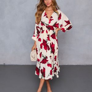 Sweet For You Kimono Sleeve Midi Dress