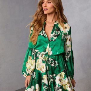 Antique Rose Drawstring Mini Dress