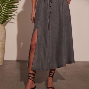 Willow Wander Waist Tie Midi Skirt