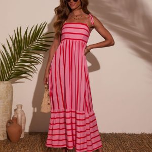 Leima Striped Maxi Dress