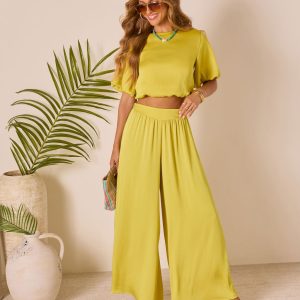 Island Drift Pleated Wide Leg Pants