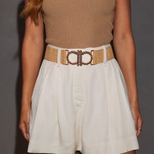 Staci Straw Stretch Belt