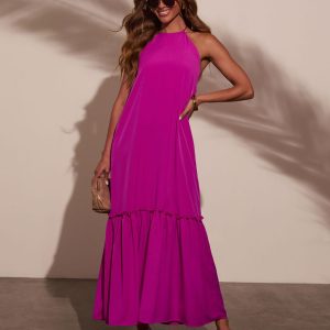 Sarina Tiered Halter Maxi Dress