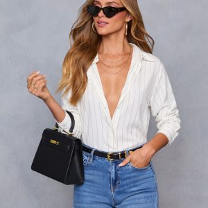 Ramos Pinstripe Button Down Top