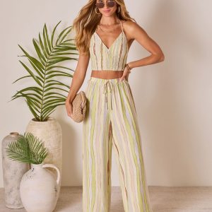 Meila Drawstring Wide Leg Pants