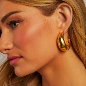 Night Life Crescent Moon Hoop Earrings