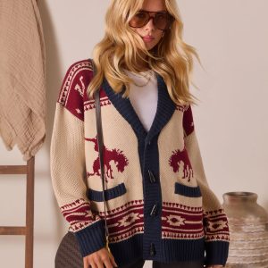 Desert Rodeo Motif Cardigan