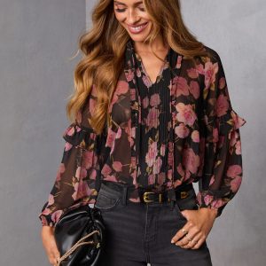 Siana Ruffle Chiffon Top
