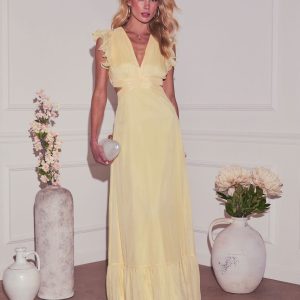 Sunsational Cut Out Chiffon Maxi Dress